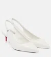 Christian Louboutin Sporty Kate 55 White Leather Slingbacks In Bianco