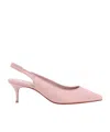 Christian Louboutin Sporty Kate Leather Slingback With Metal Monogram In Pink