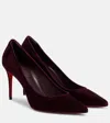 Christian Louboutin Sporty Kate Suede Pumps In Burgundy