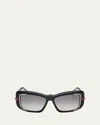 Christian Louboutin Square Acetate Sunglasses In Black