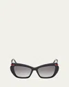 Christian Louboutin Square Acetate Sunglasses In Black