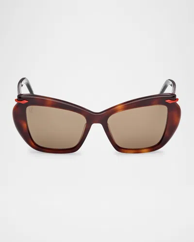 Christian Louboutin Square Acetate Sunglasses In Brown