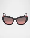 Christian Louboutin Square Acetate Sunglasses In Black