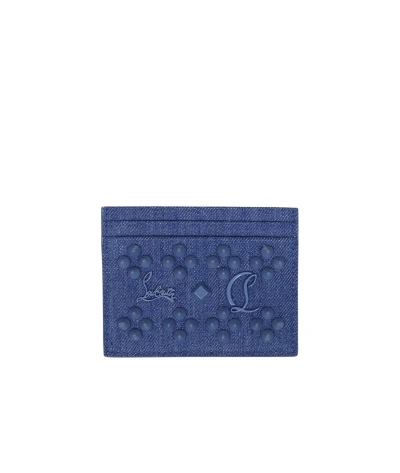 Christian Louboutin Square Card Bag In Cobalt Blue