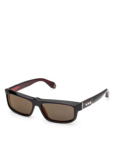 Christian Louboutin Square Sunglasses, 57mm In Black