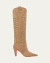 Christian Louboutin Santia 85mm Suede Boots In Beige
