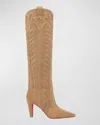 Christian Louboutin Santia 85mm Suede Boots In Beige