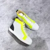 Christian Louboutin Stitching Riveted Leisure Sports Shoes In White