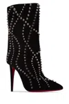 Christian Louboutin Elegant Calf Leather Boots For Women In Black