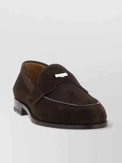 Christian Louboutin Strap Loafers With Round Toe And Suede Finish