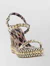 Christian Louboutin Strappy Wedge Heel Sandals With Studded Accents