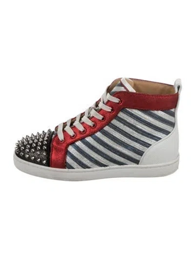 Pre-owned Christian Louboutin Striped Wedge Sneakers In Multi