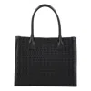 Christian Louboutin Structured Black Leather And Cotton Tote Bag In Black