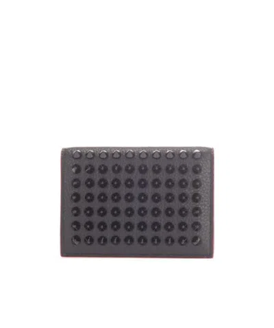 Christian Louboutin Stud Embellished Cardholder In Black