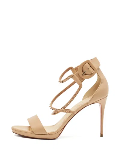 Pre-owned Christian Louboutin Stud-embellishment Sandals In Neutral