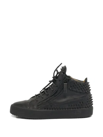 Pre-owned Christian Louboutin Stud-embellishment Sneakers In Black