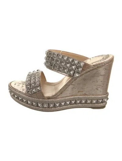 Pre-owned Christian Louboutin Studded Accents Espadrilles