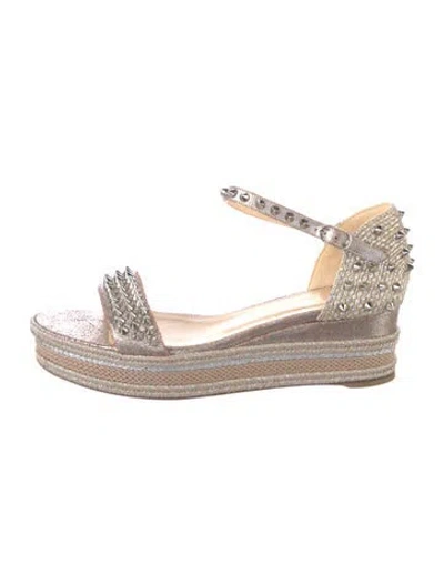 Pre-owned Christian Louboutin Studded Accents Espadrilles