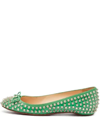 Pre-owned Christian Louboutin Studded Ballet Flats