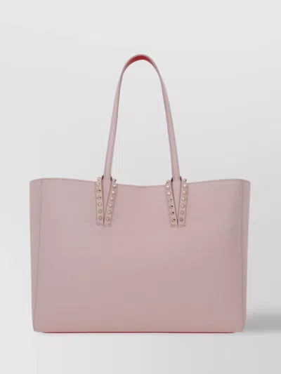 Christian Louboutin Studded Detailing Small Leather Tote In Pink