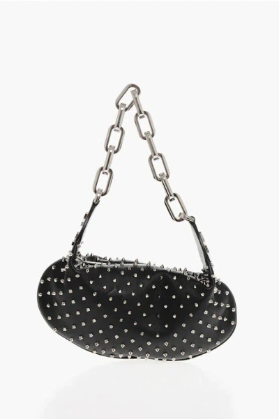 Christian Louboutin Studded Leather Hobo Bag With Chain Handle