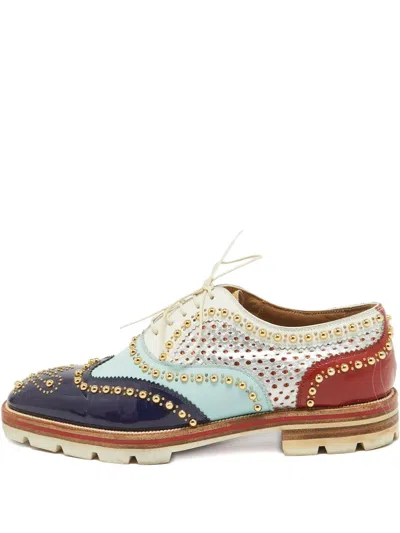 Pre-owned Christian Louboutin Studded Leather Oxford Shoes