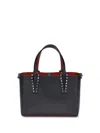 Christian Louboutin Cabata Mini Tote Bag In Leather With Spikes In Black