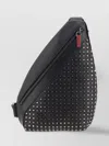 Christian Louboutin Studded Leather Triangular Shape Backpacks In Grey