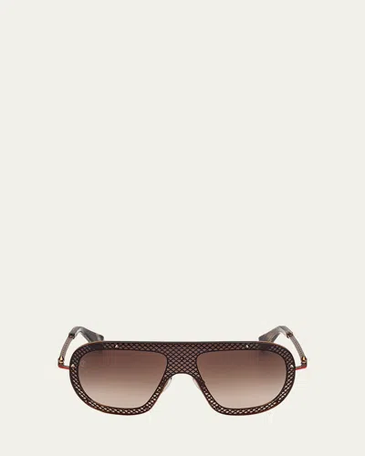 CHRISTIAN LOUBOUTIN STUDDED METAL SHIELD SUNGLASSES