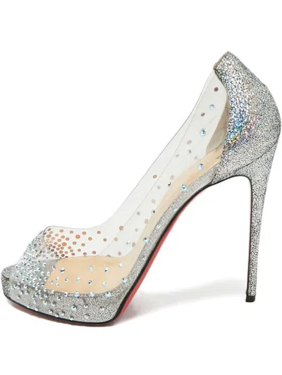 Pre-owned Christian Louboutin Studded Platform Pumps In White
