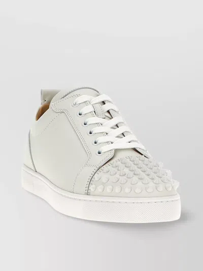 CHRISTIAN LOUBOUTIN STUDDED ROUND TOE FLAT SOLE SNEAKERS