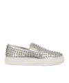 Christian Louboutin White Ab/clear Ab Roller Boat Woman Flat Sneaker In White