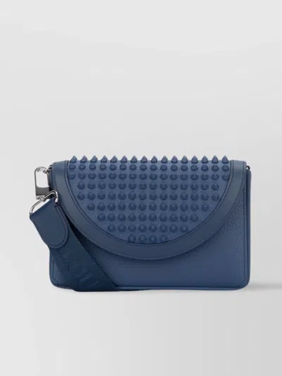 Christian Louboutin Studded Strap Wallet Exploration In Blue