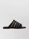Christian Louboutin Studded Studs Strappy Leather Sandals In Black