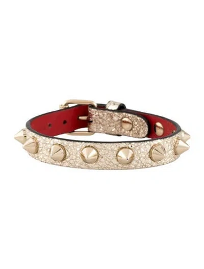 Pre-owned Christian Louboutin Studded Wrap Bracelet In Gold/red