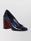 Christian Louboutin Stylish Block Heel Round Toe Pumps In Blue