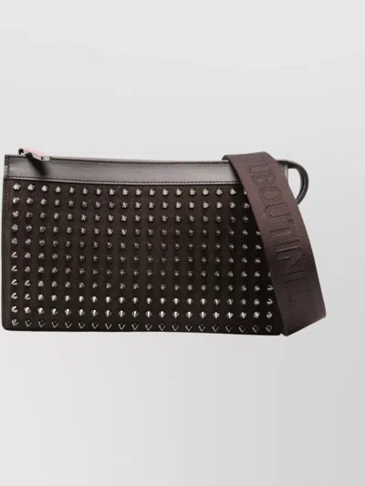 Christian Louboutin Stylish Leather Crossbody Shoulder Bag In Brown