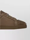 Christian Louboutin Stylish Round Toe Sneakers With Studded Detail In Brown