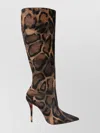 Christian Louboutin Stylish Stiletto Ankle Boots With Animal Print In Brown