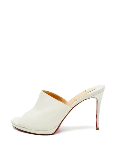 Pre-owned Christian Louboutin Submuline Leather Sandals In White