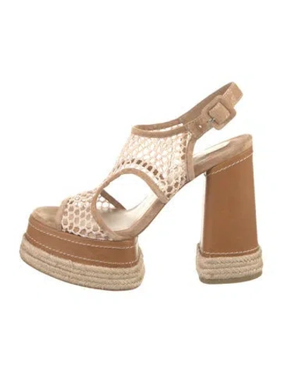 Pre-owned Christian Louboutin Suede Animal Print Espadrilles In Neutral