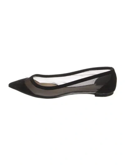 Pre-owned Christian Louboutin Suede Ballet Flats In Black