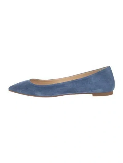 Pre-owned Christian Louboutin Suede Ballet Flats In Blue