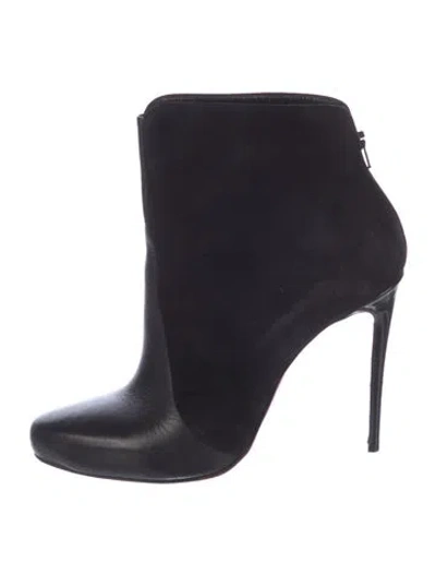 Pre-owned Christian Louboutin Suede Boots In Black