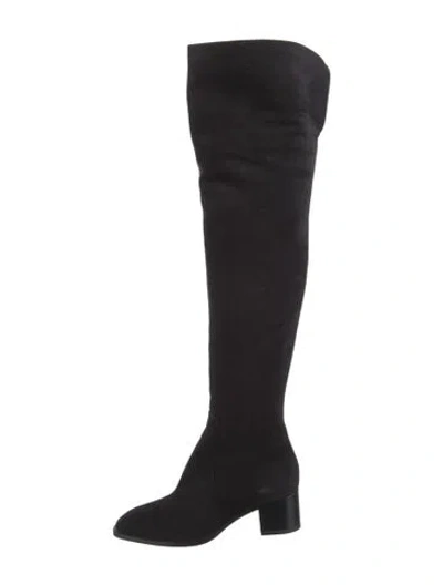 Pre-owned Christian Louboutin Suede Boots In Black