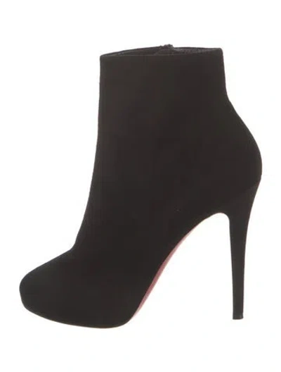 Pre-owned Christian Louboutin Suede Boots In Black