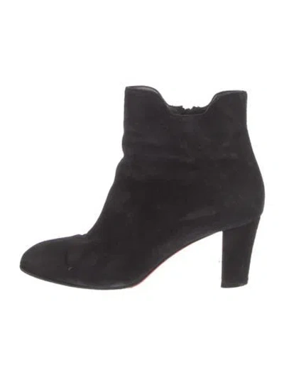 Pre-owned Christian Louboutin Suede Boots In Black