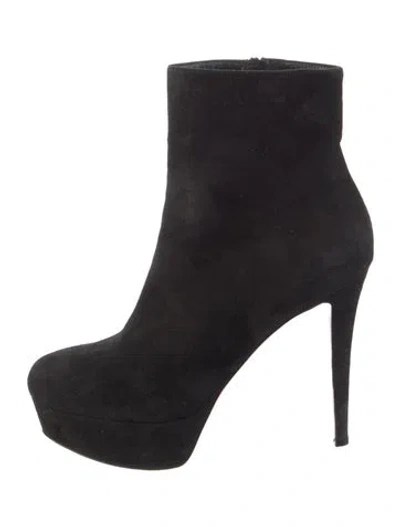 Pre-owned Christian Louboutin Suede Boots In Black