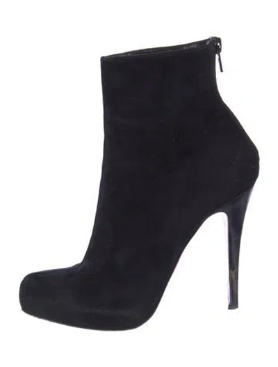 Pre-owned Christian Louboutin Suede Boots In Black