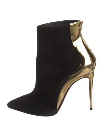 Pre-owned Christian Louboutin Suede Boots In Black